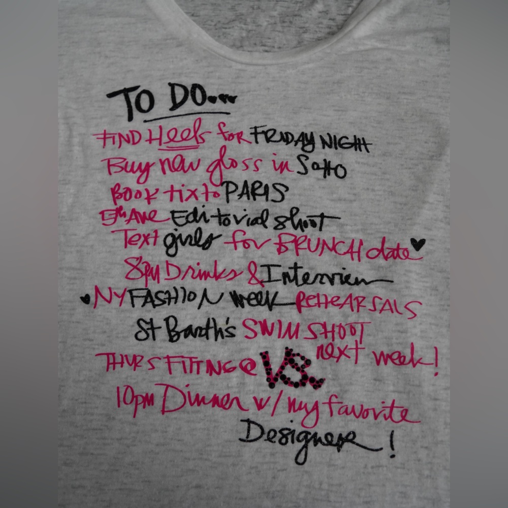 Victoria's Secret white Tee with Pink and Black Text